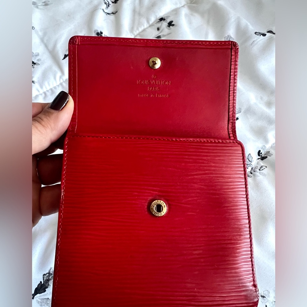 Authentic Louis Vuitton Saffiano Red Wallet